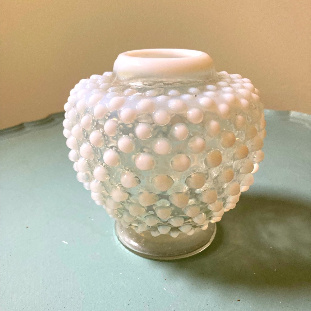 White hobnail vase
